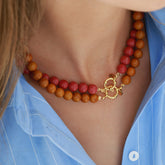 Halskette Bubble Stone Hellburgunder